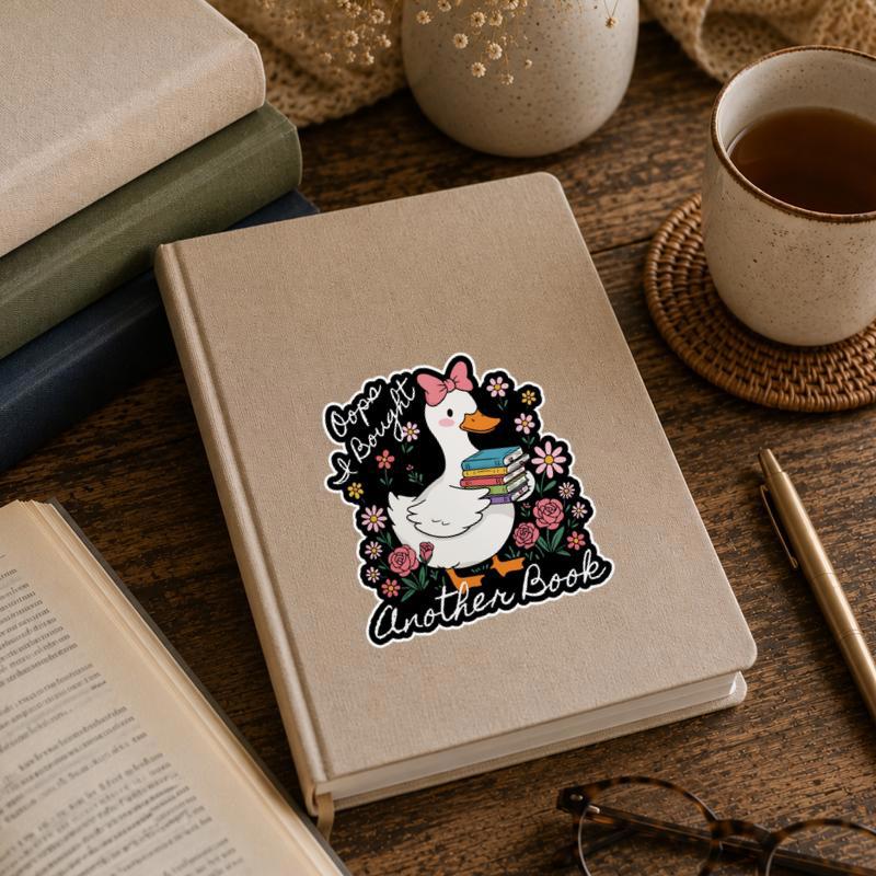 Oops I Bought Another Book - Cute Goose Bookish Sticker