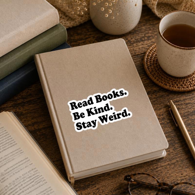 Read Books, Be Kind, Stay Weird - Book Lover Quote Sticker