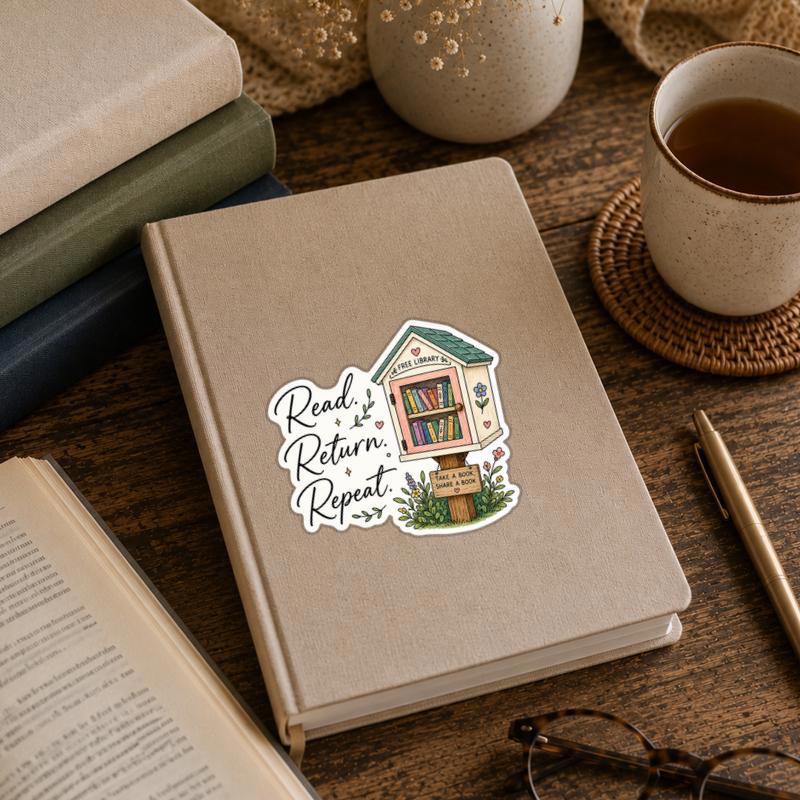 Read Return Repeat Sticker - Little Free Library Book Decal