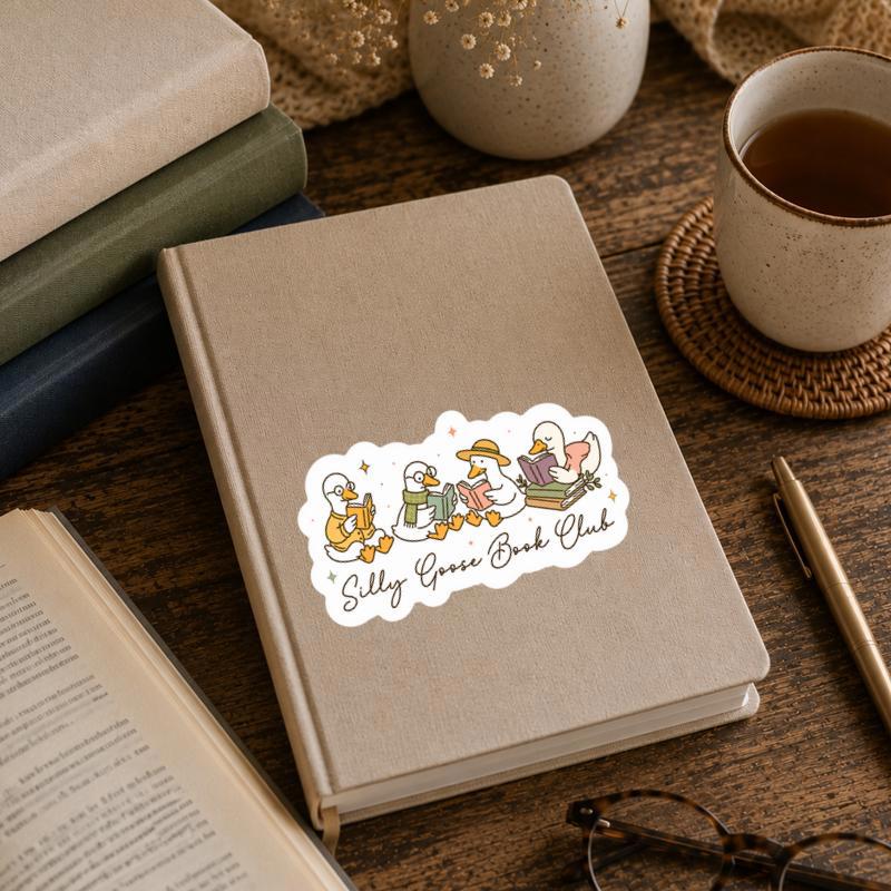 Silly Goose Book Club - Cute Reading Goose Sticker
