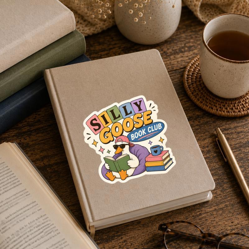 Silly Goose Book Club - Funny Retro Book Sticker Silly Goose Book Club - Funny Retro Book Sticker