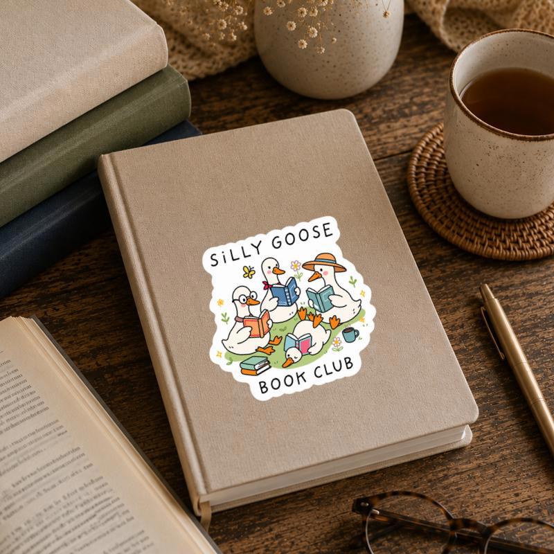 Silly Goose Book Club - Whimsical Reading Friend Vibes Sticker