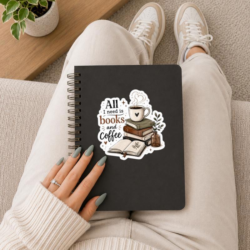 All I Need Is Books And Coffee - Book Lover Aesthetic Sticker