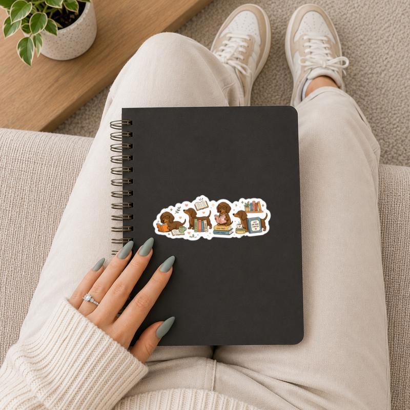 Dachshund Book Club - Cute Book Lover Sticker