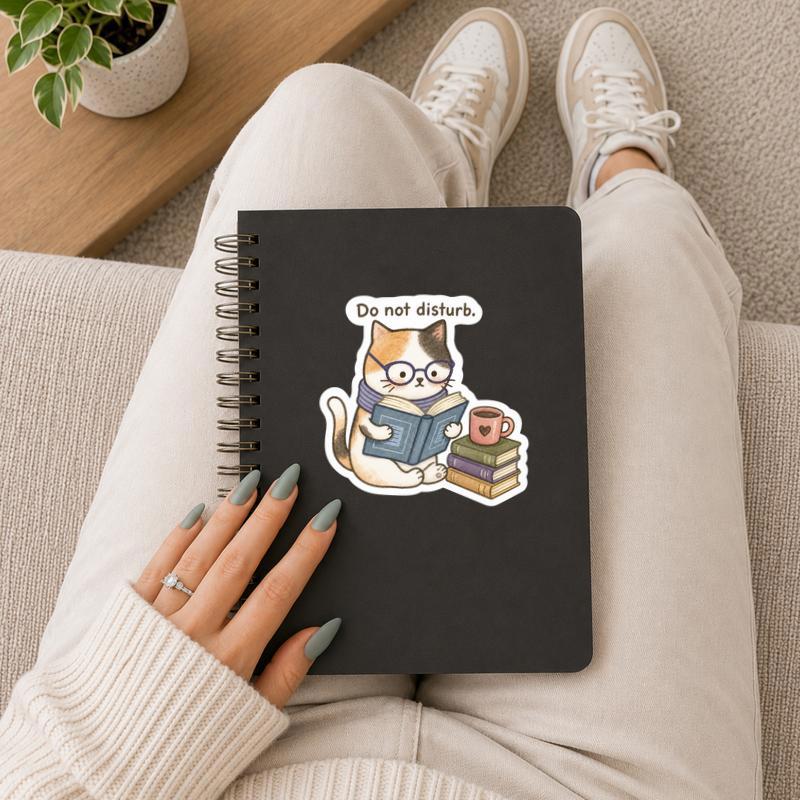 Do Not Disturb - Cute Cat Reading Sticker
