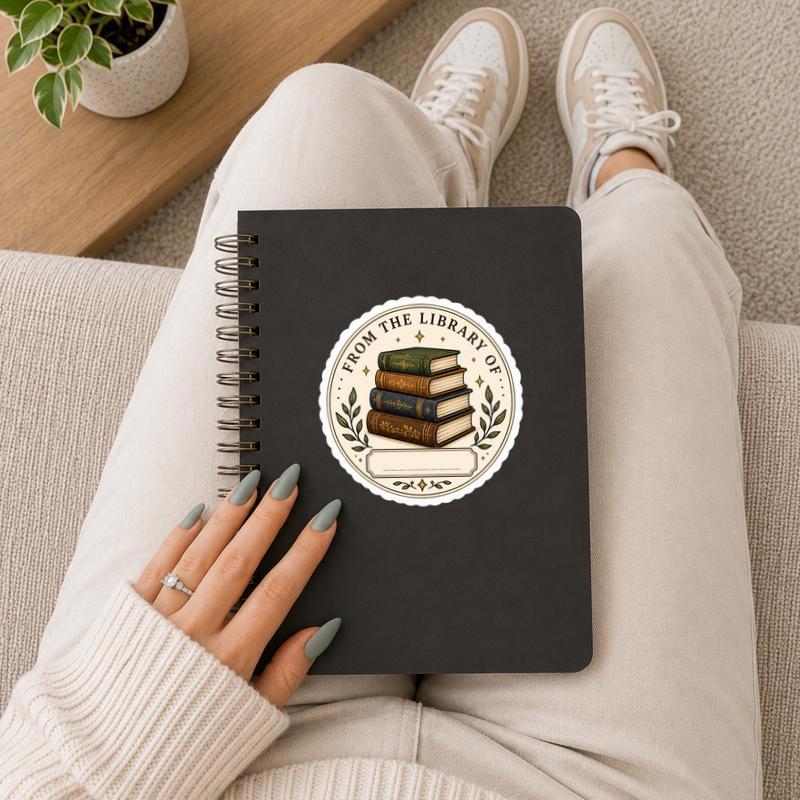 From The Library Of - Antique Book Stack Sticker