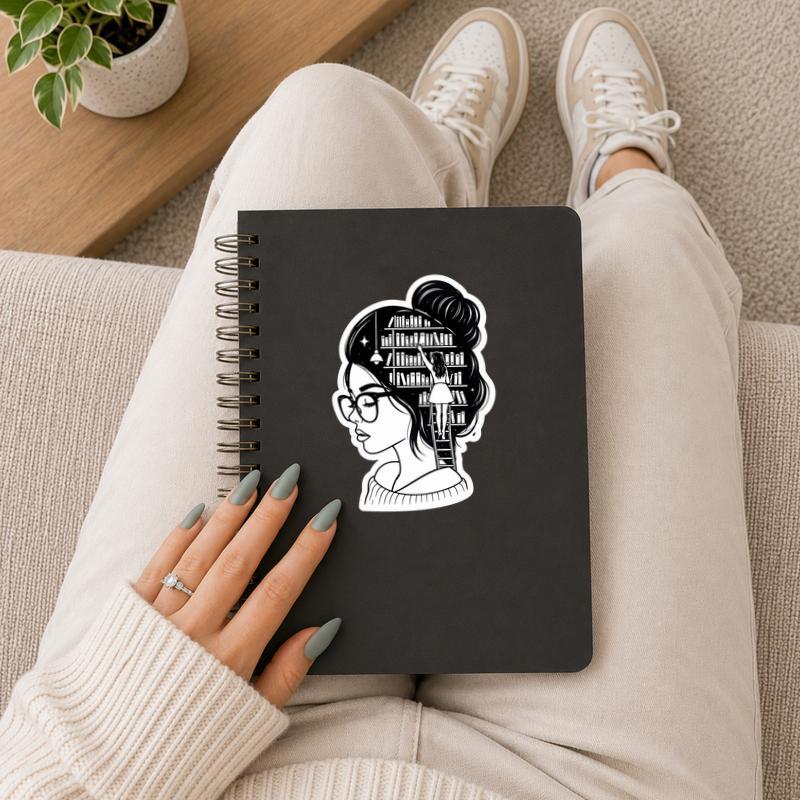 Her Mind Is A Library - Reader Girl Sticker Her Mind Is A Library - Reader Girl Sticker