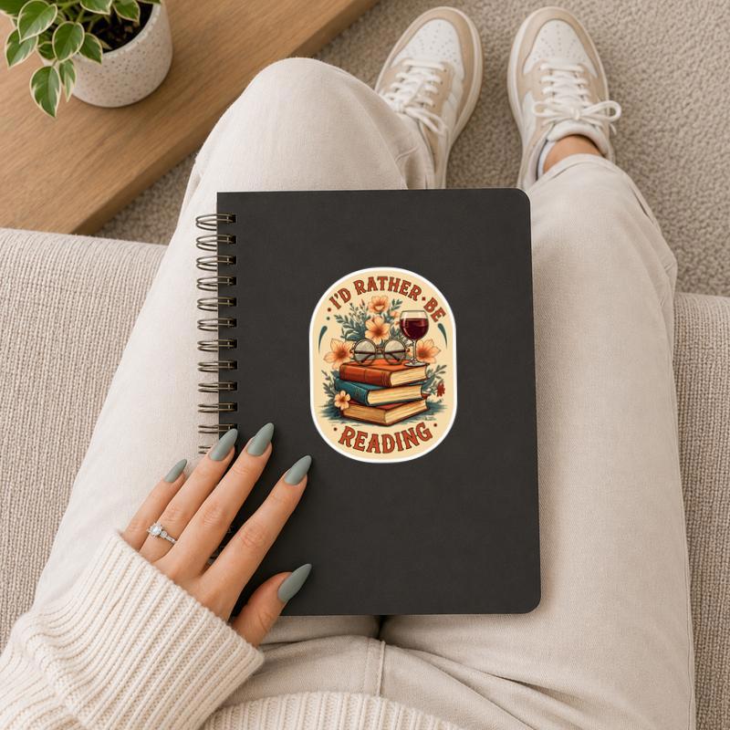 I’d Rather Be Reading - Vintage Book Lover Aesthetic Sticker
