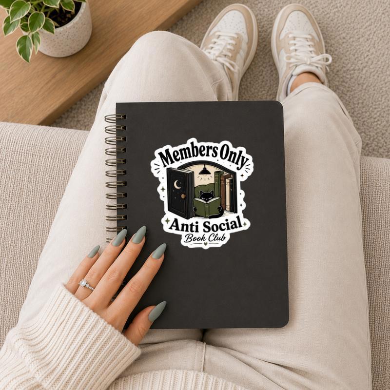 Members Only Anti Social Book Club - Introvert Book Lover Sticker