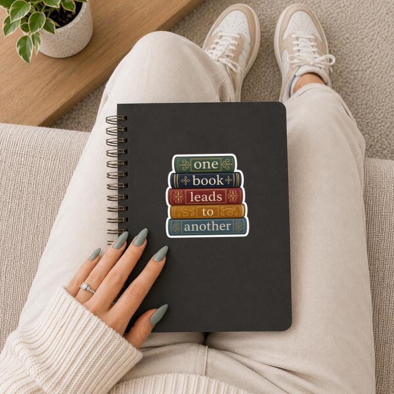 One Book Leads To Another Sticker - Classic Library Lover Gift