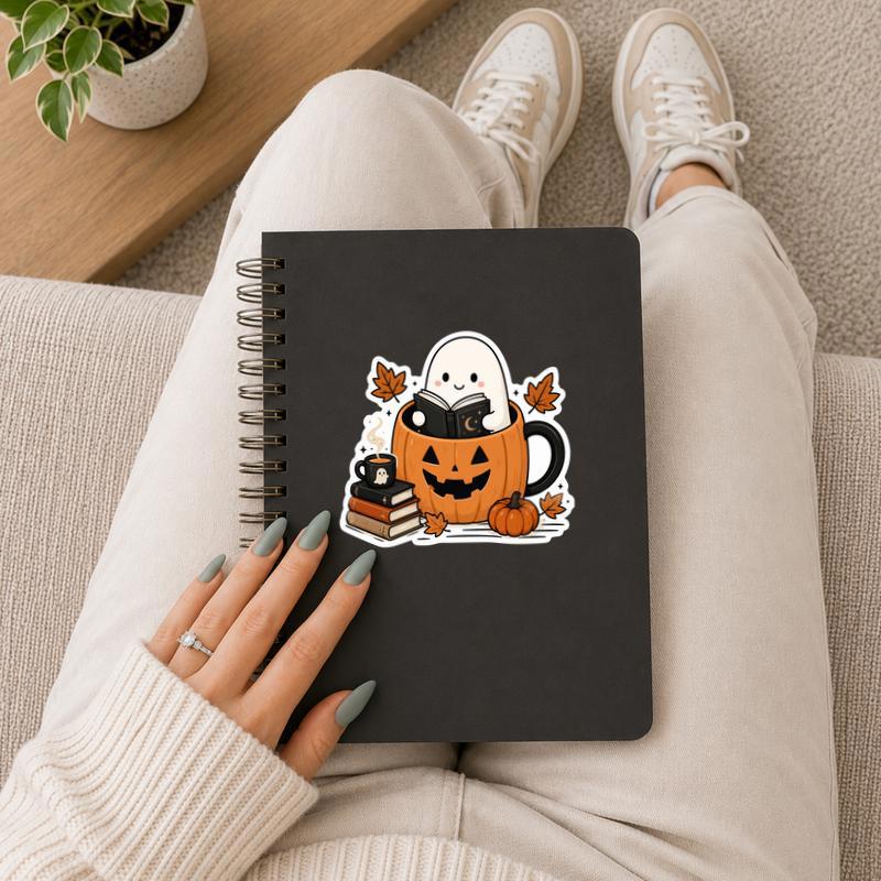 Pumpkin Spice And Ghost Stories - Autumn Book Lover Sticker