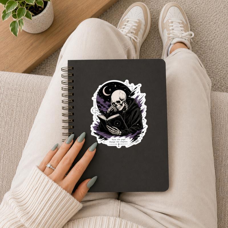 Turn The Page Change The Chapter - Gothic Reader Sticker Turn The Page Change The Chapter - Gothic Reader Sticker