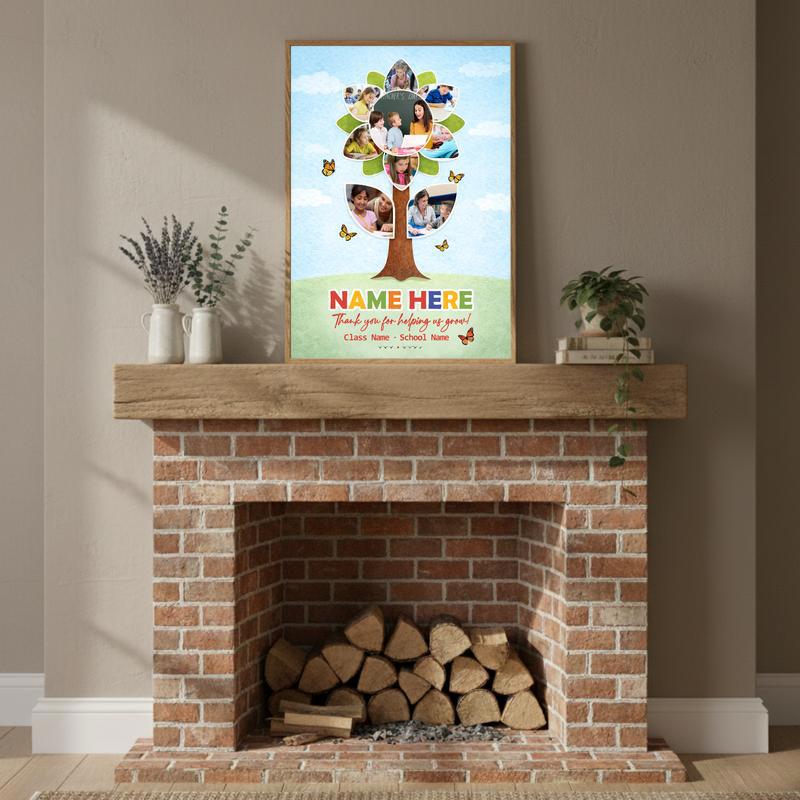 Thank You Teacher - Playful Sunflower Photo Collage Memory Canvas