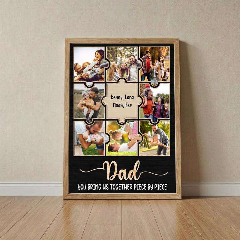 Heartfelt Family Moments Canvas - Custom Dad & Xmas Photo Gift - Father's Day Fun