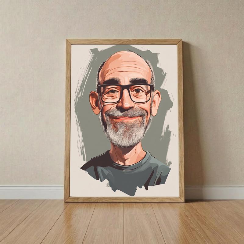 Humorous Custom Caricature Canvas - Perfect Gift for Dad - Father's Day Fun