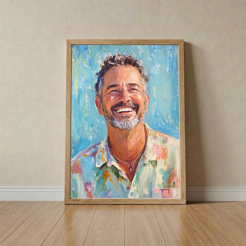 Capture Dad's Spirit in a Timeless Hand-Painted Oil Canvas - Father's Day Fun