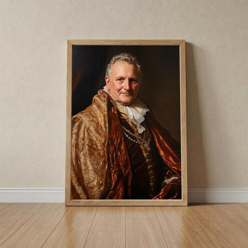 Majestic Grandpa Regal Portrait - Custom Family Legacy Canvas - Father's Day Fun