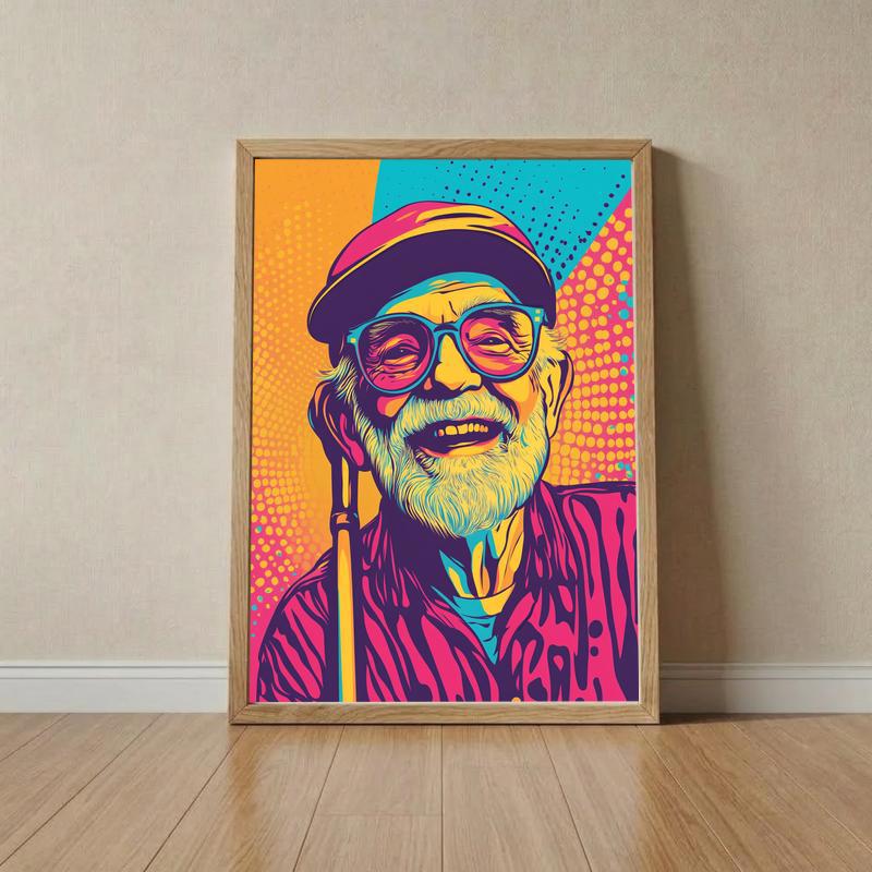 Vibrant Grandpa Pop Art Canvas - Bold & Stylish Custom Wall Decor - Father's Day Fun