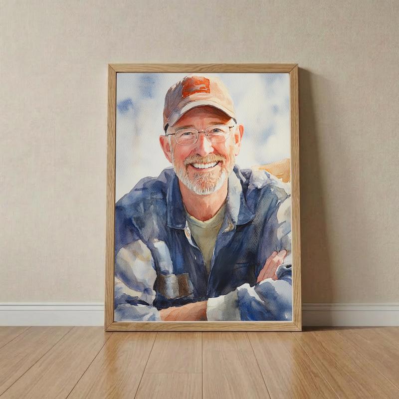 Treasured Grandpa Watercolor Family Tribute Canvas - Father's Day Fun