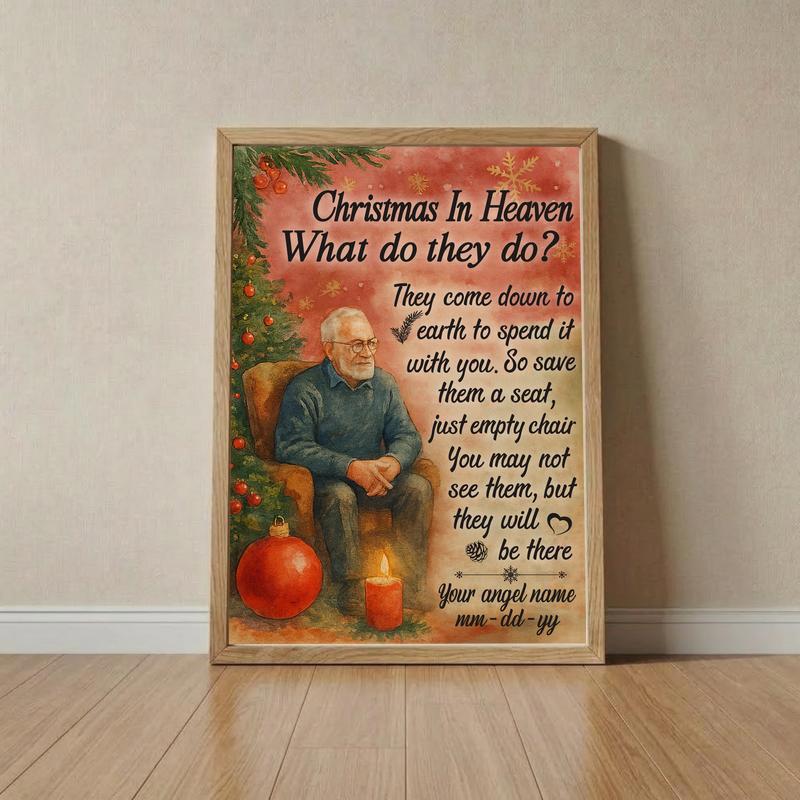 Heavenly Holiday Tribute - Custom Memorial Canvas for Parents - Father's Day Fun