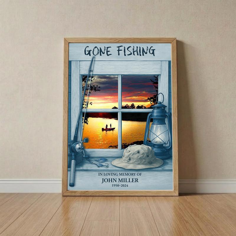Eternal Fisherman Memorial Custom Remembrance Canvas Print - Father's Day Fun