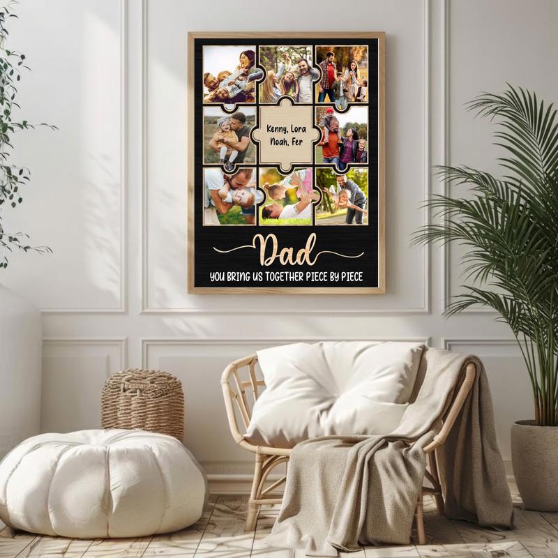 Heartfelt Family Moments Canvas - Custom Dad & Xmas Photo Gift