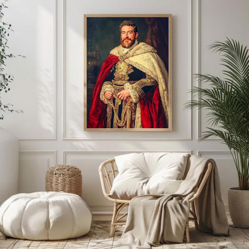 Majestic Regal Dad Portrait Custom Family Wall Art Canvas