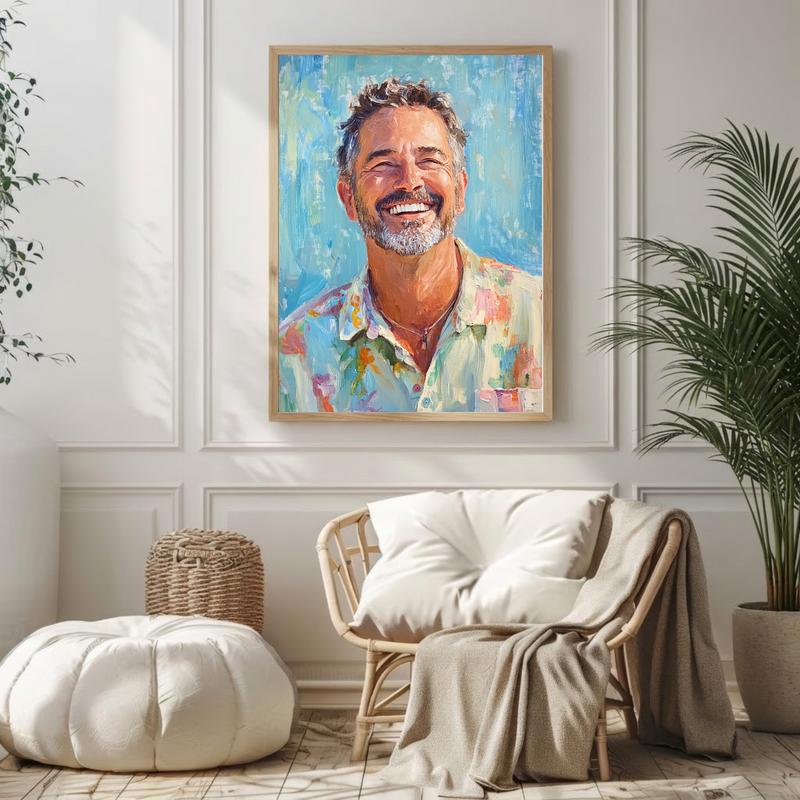 Capture Dad's Spirit in a Timeless Hand-Painted Oil Canvas