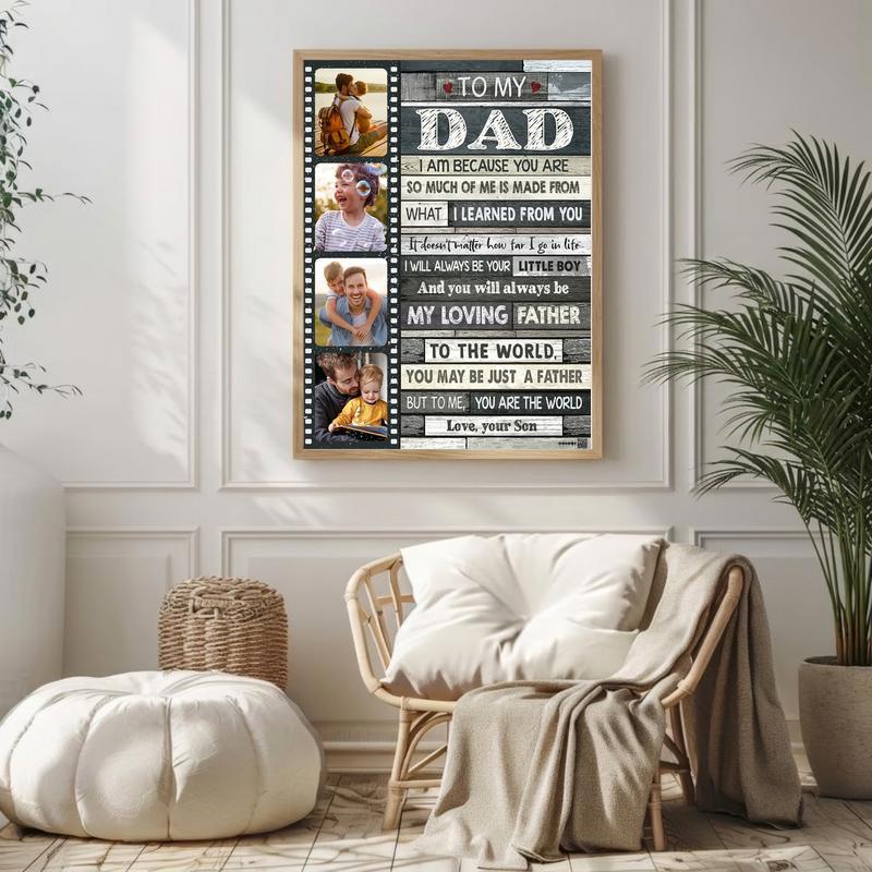 Son's Heartfelt Message - Personalized Dad Tribute Canvas Art Son's Heartfelt Message - Personalized Dad Tribute Canvas Art