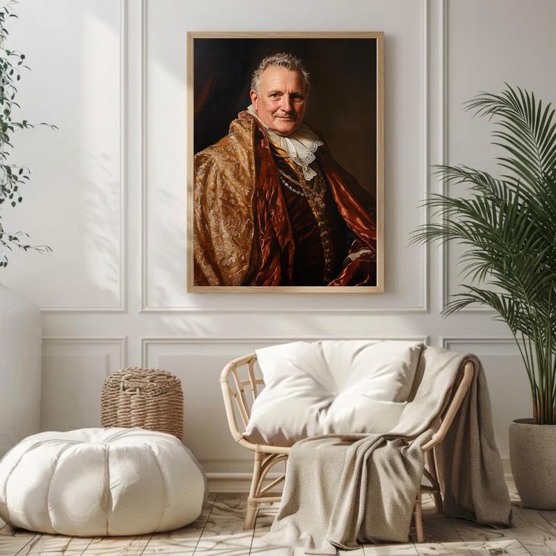 Majestic Grandpa Regal Portrait - Custom Family Legacy Canvas
