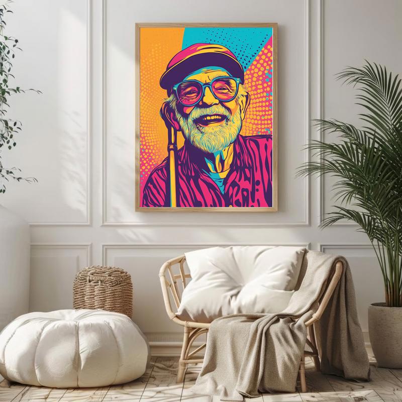 Vibrant Grandpa Pop Art Canvas - Bold & Stylish Custom Wall Decor
