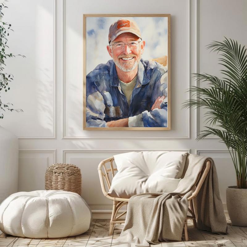 Treasured Grandpa Watercolor Family Tribute Canvas Treasured Grandpa Watercolor Family Tribute Canvas