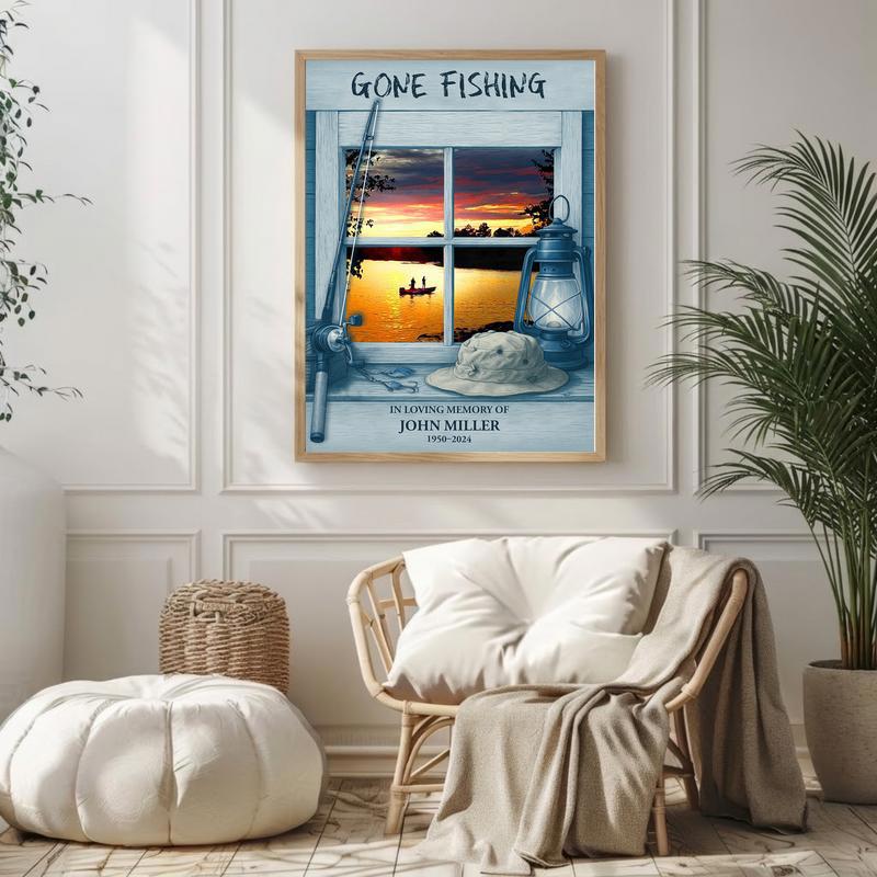 Eternal Fisherman Memorial Custom Remembrance Canvas Print
