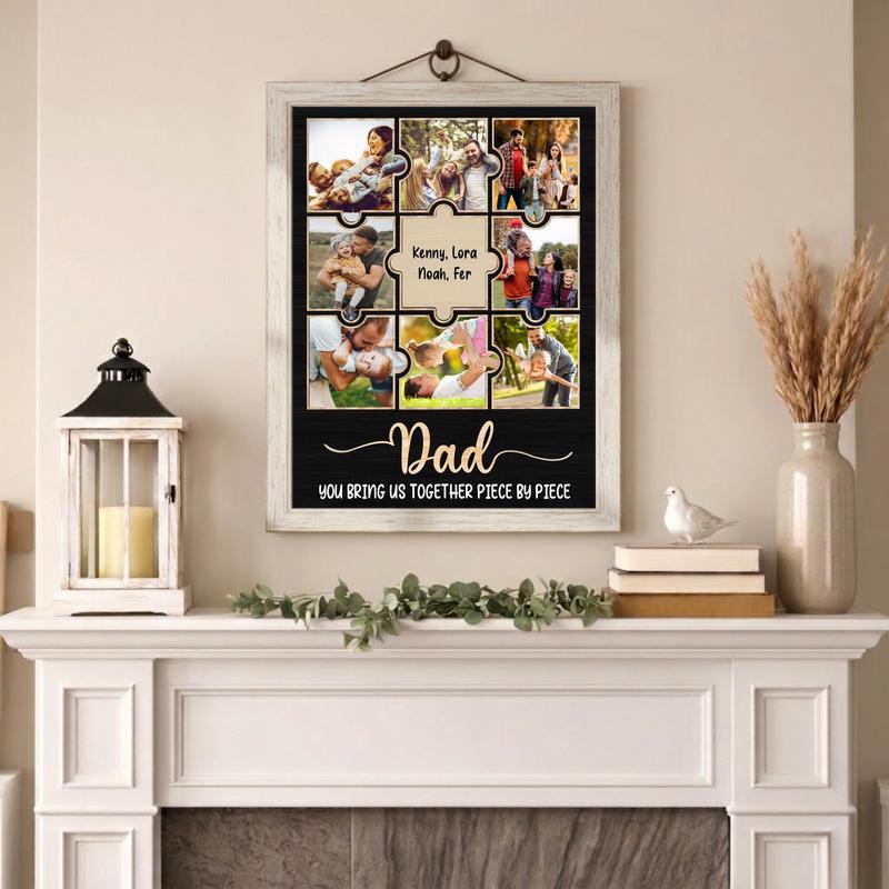 Heartfelt Family Moments Canvas - Custom Dad & Xmas Photo Gift