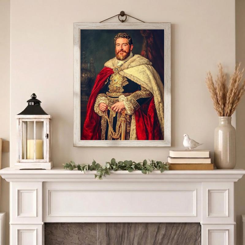 Majestic Regal Dad Portrait Custom Family Wall Art Canvas