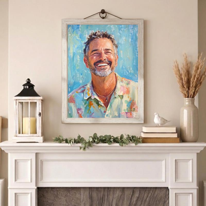 Capture Dad's Spirit in a Timeless Hand-Painted Oil Canvas