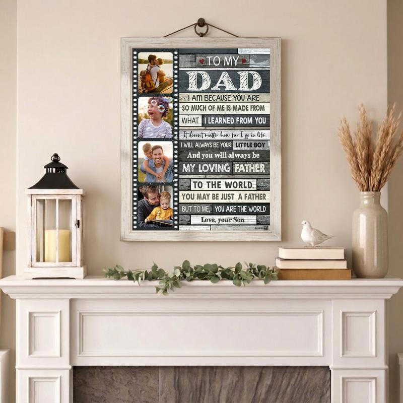 Son's Heartfelt Message - Personalized Dad Tribute Canvas Art Son's Heartfelt Message - Personalized Dad Tribute Canvas Art
