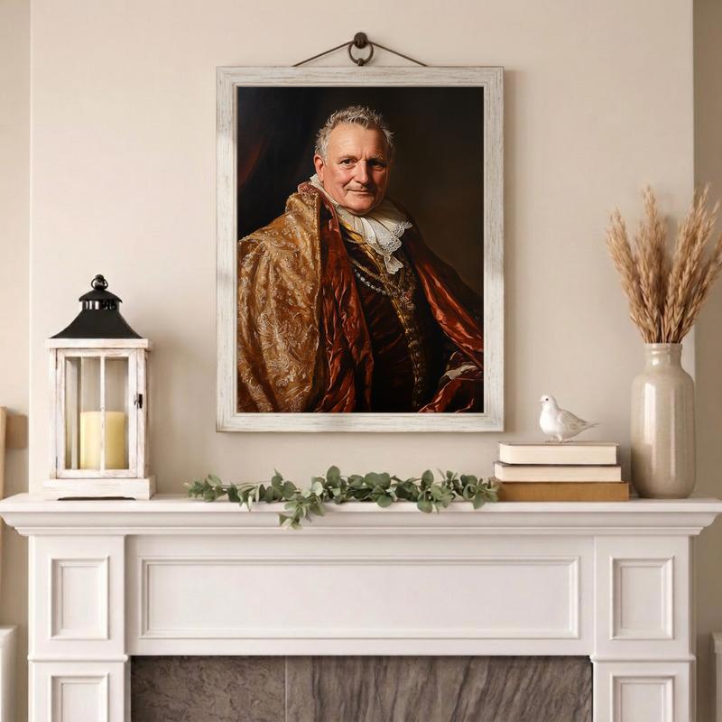 Majestic Grandpa Regal Portrait - Custom Family Legacy Canvas