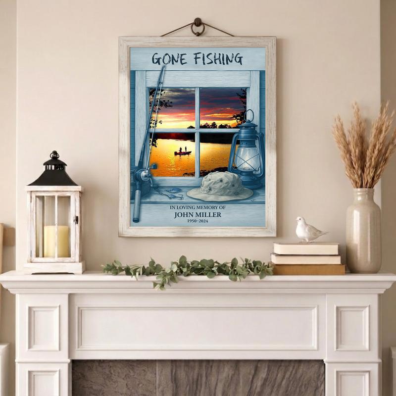 Eternal Fisherman Memorial Custom Remembrance Canvas Print