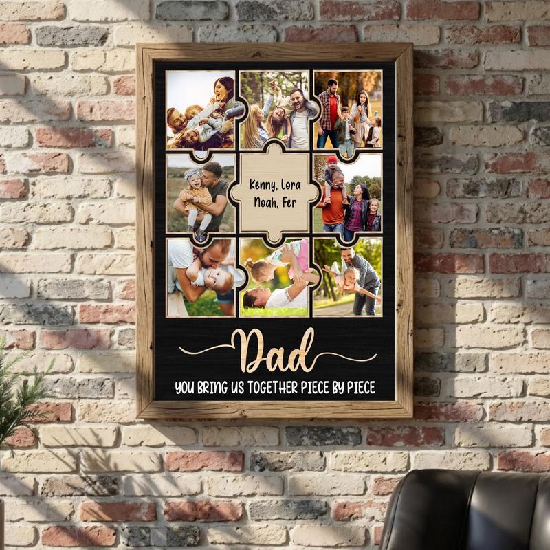 Heartfelt Family Moments Canvas - Custom Dad & Xmas Photo Gift