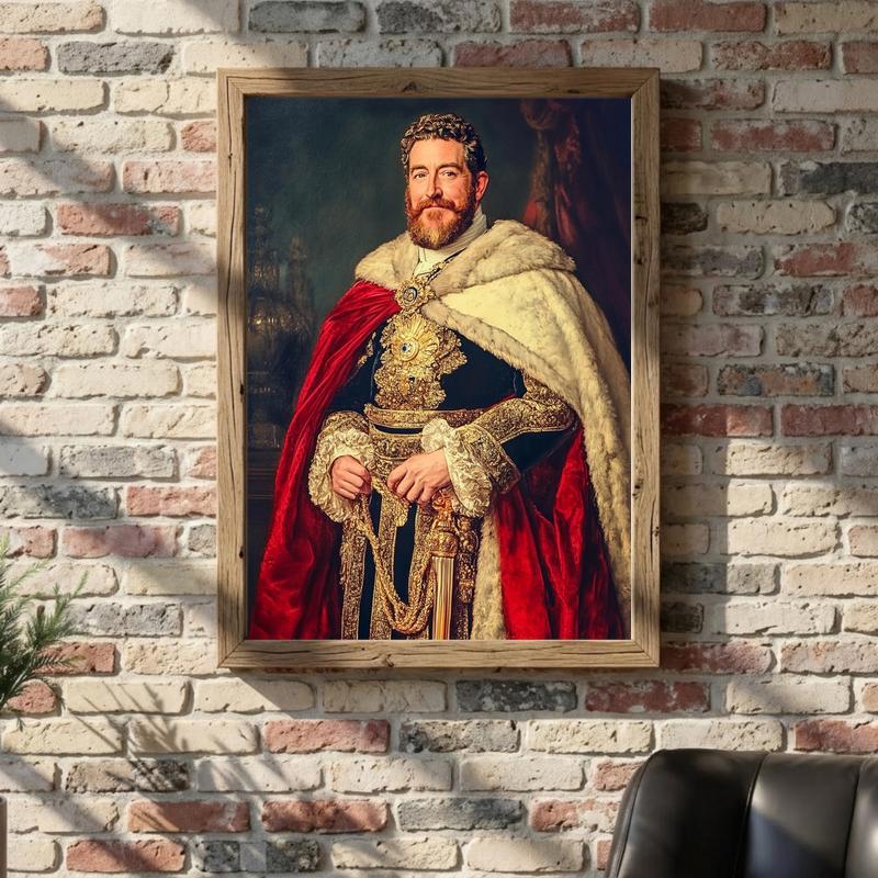 Majestic Regal Dad Portrait Custom Family Wall Art Canvas