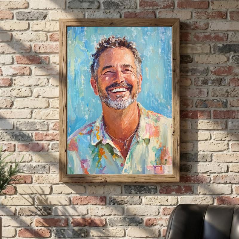 Capture Dad's Spirit in a Timeless Hand-Painted Oil Canvas