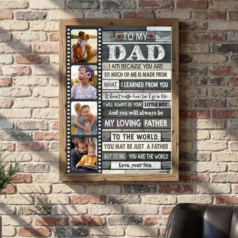 Son's Heartfelt Message - Personalized Dad Tribute Canvas Art Son's Heartfelt Message - Personalized Dad Tribute Canvas Art