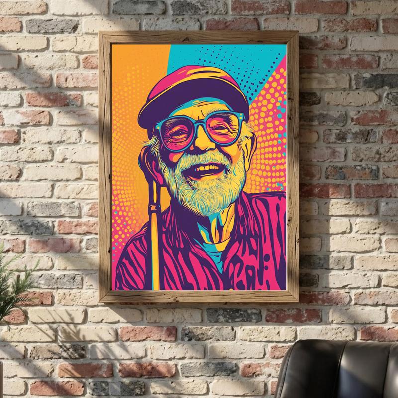 Vibrant Grandpa Pop Art Canvas - Bold & Stylish Custom Wall Decor