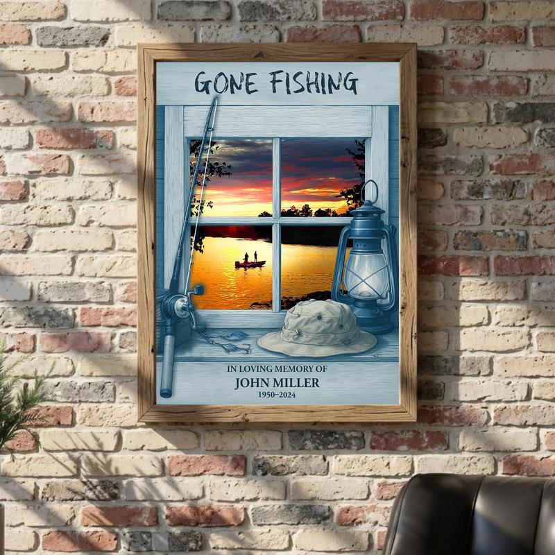 Eternal Fisherman Memorial Custom Remembrance Canvas Print