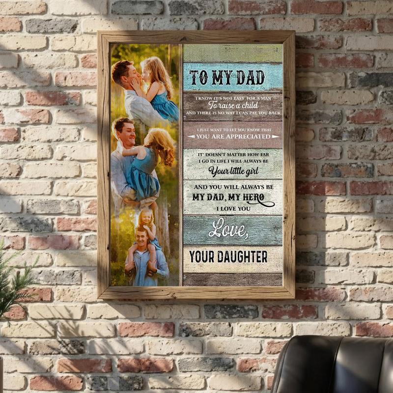 Always My Hero - Personalized Daughter to Dad Tribute Canvas Art Always My Hero - Personalized Daughter to Dad Tribute Canvas Art