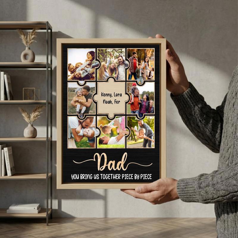 Heartfelt Family Moments Canvas - Custom Dad & Xmas Photo Gift
