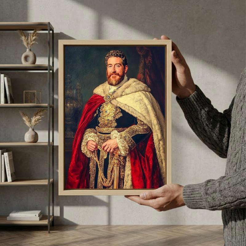 Majestic Regal Dad Portrait Custom Family Wall Art Canvas