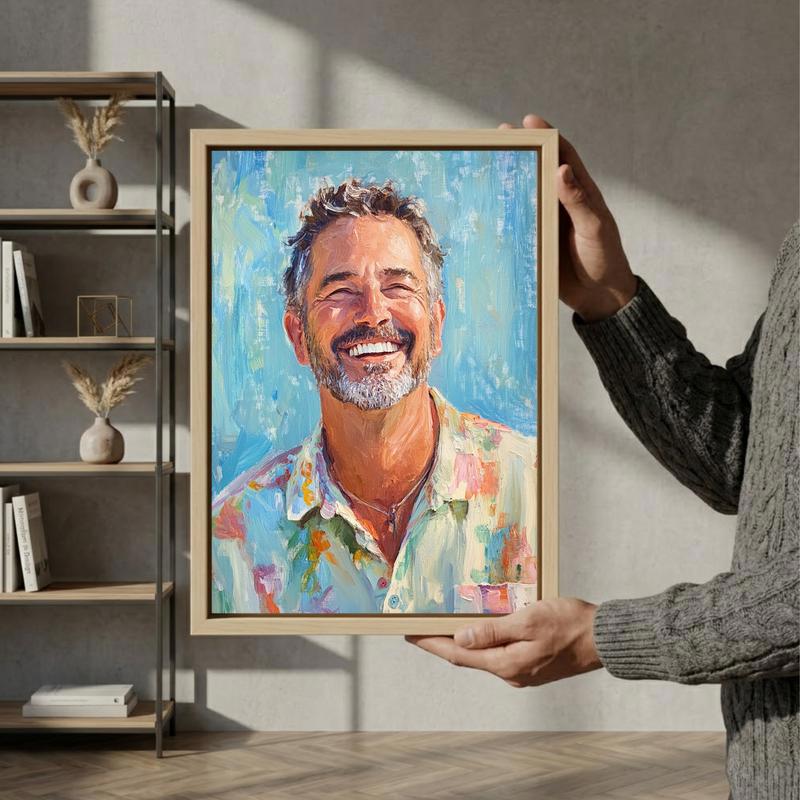 Capture Dad's Spirit in a Timeless Hand-Painted Oil Canvas