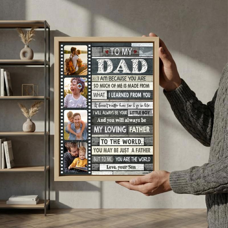 Son's Heartfelt Message - Personalized Dad Tribute Canvas Art Son's Heartfelt Message - Personalized Dad Tribute Canvas Art